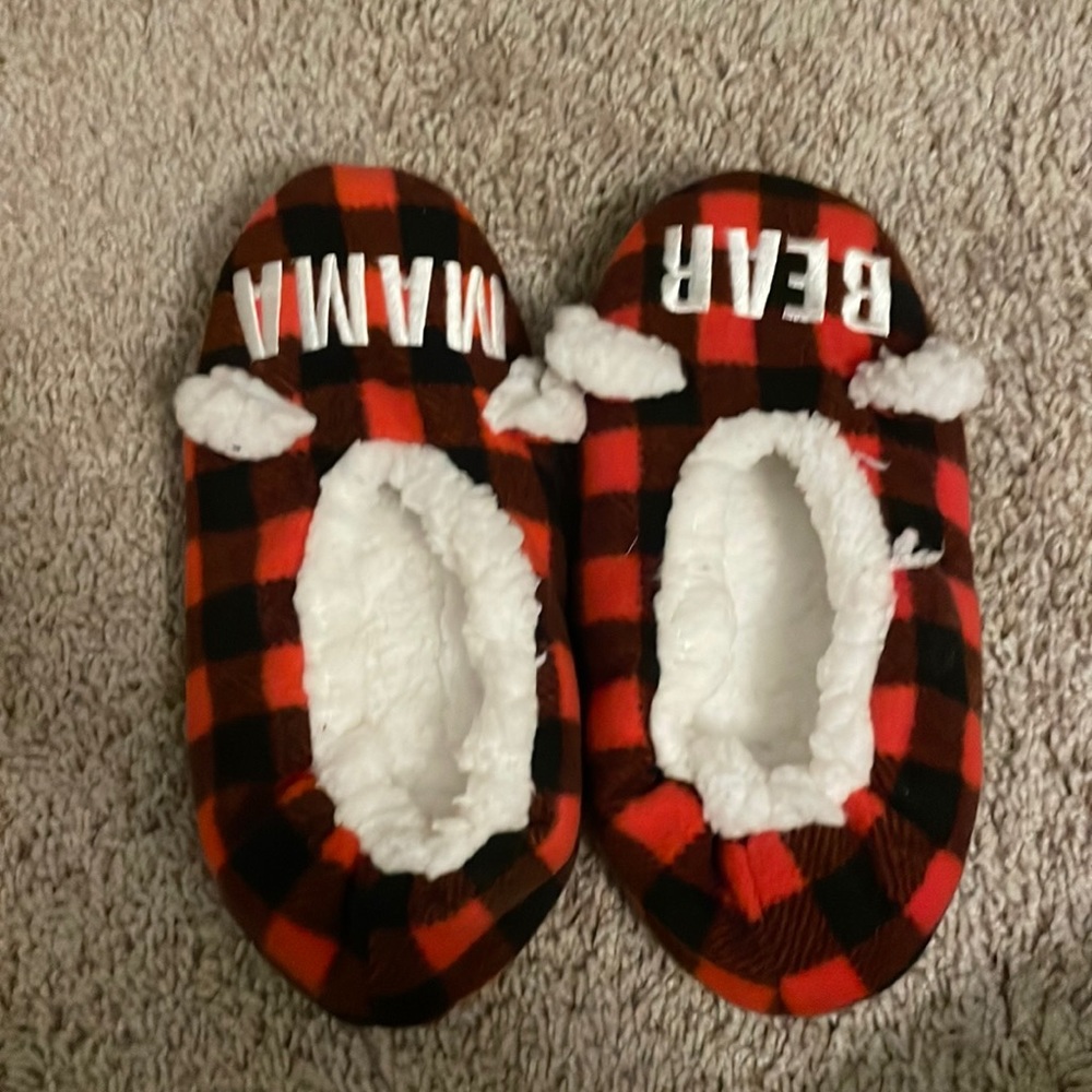 Buffalo plaid slippers